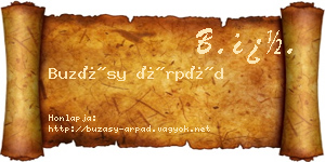 Buzásy Árpád névjegykártya